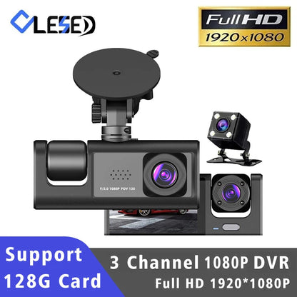 3 Channel Dash Cam HD 1080P 3-Lens Inside Vehicle  Car DVR Three Way Camera DVRs Recorder Video Registrator Dashcam Camcorder Road Master Precision Auto