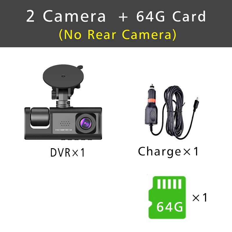 3 Channel Dash Cam HD 1080P 3-Lens Inside Vehicle  Car DVR Three Way Camera DVRs Recorder Video Registrator Dashcam Camcorder Road Master Precision Auto