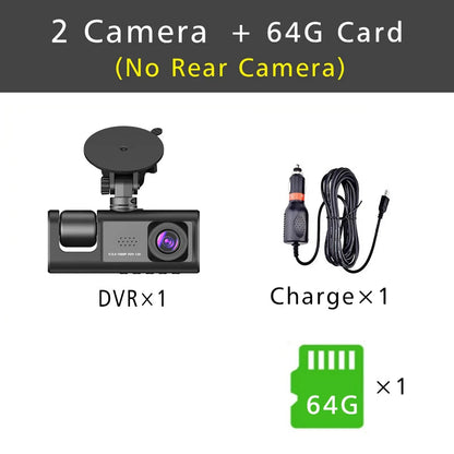 3 Channel Dash Cam HD 1080P 3-Lens Inside Vehicle  Car DVR Three Way Camera DVRs Recorder Video Registrator Dashcam Camcorder Road Master Precision Auto