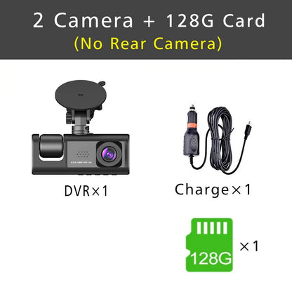 3 Channel Dash Cam HD 1080P 3-Lens Inside Vehicle  Car DVR Three Way Camera DVRs Recorder Video Registrator Dashcam Camcorder Road Master Precision Auto