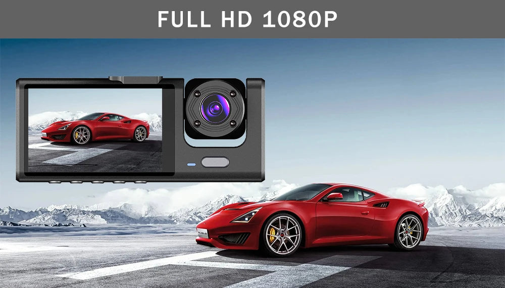 3 Channel Dash Cam HD 1080P 3-Lens Inside Vehicle  Car DVR Three Way Camera DVRs Recorder Video Registrator Dashcam Camcorder Road Master Precision Auto