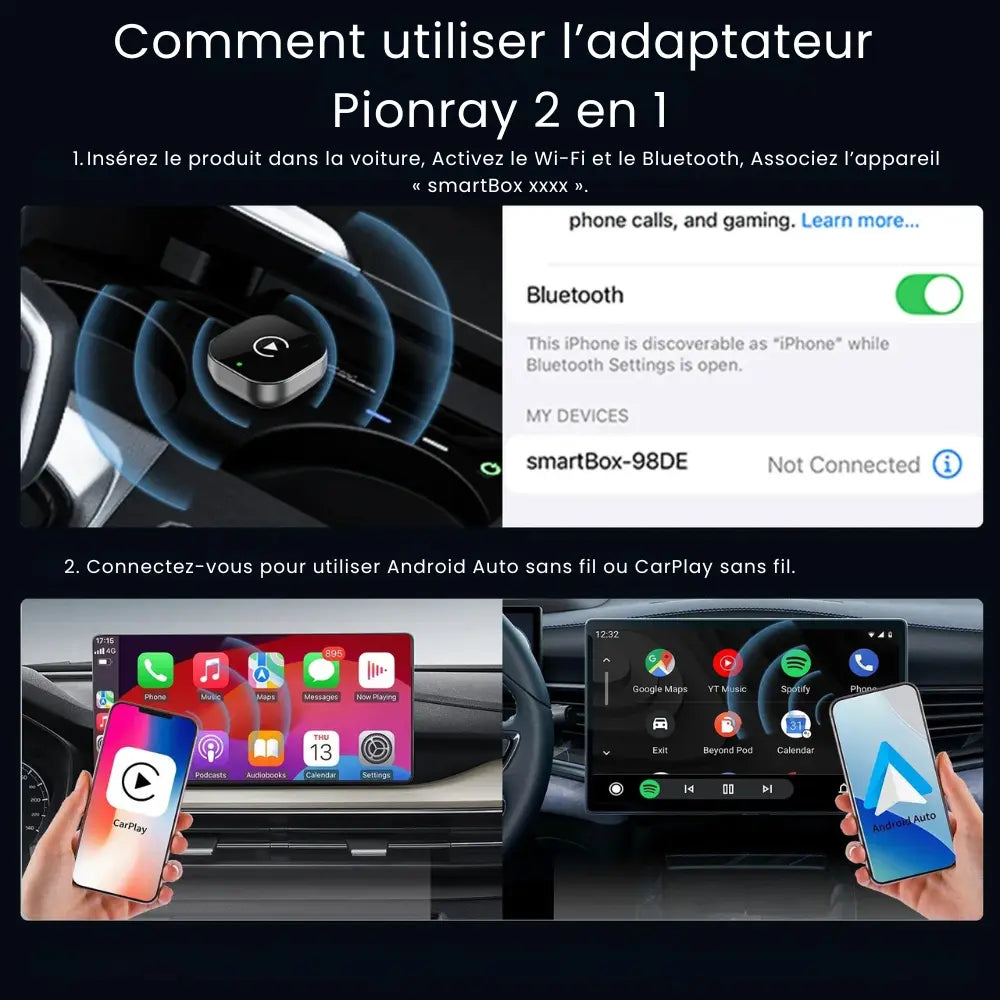 Boîte CarPlay Sans Fil Boutique accessoires telephone